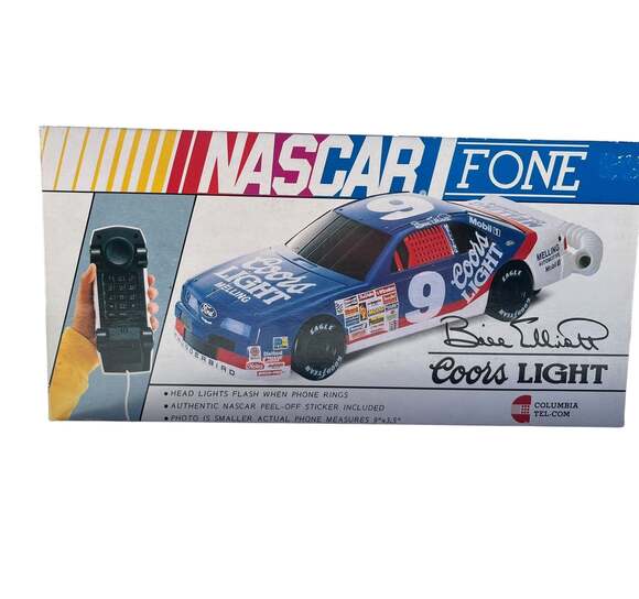 Vintage Bill Elliott #9 Coors Light NASCAR Fone Race Car Phone Columbia Tel-Com - Picture 1 of 5